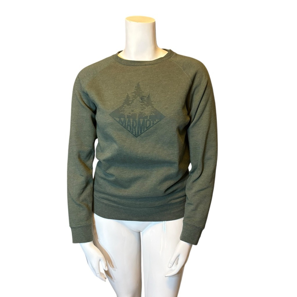 Marmot Forest Graphic Crewneck Sweatshirt, S, Outdoor, Moss Green - Picture 2 of 15